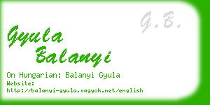 gyula balanyi business card